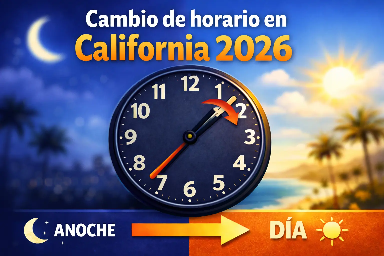 Cambio de horario en California 2026 — qué día inicia el verano, a qué hora es el cambio y cómo ajustar tus relojes